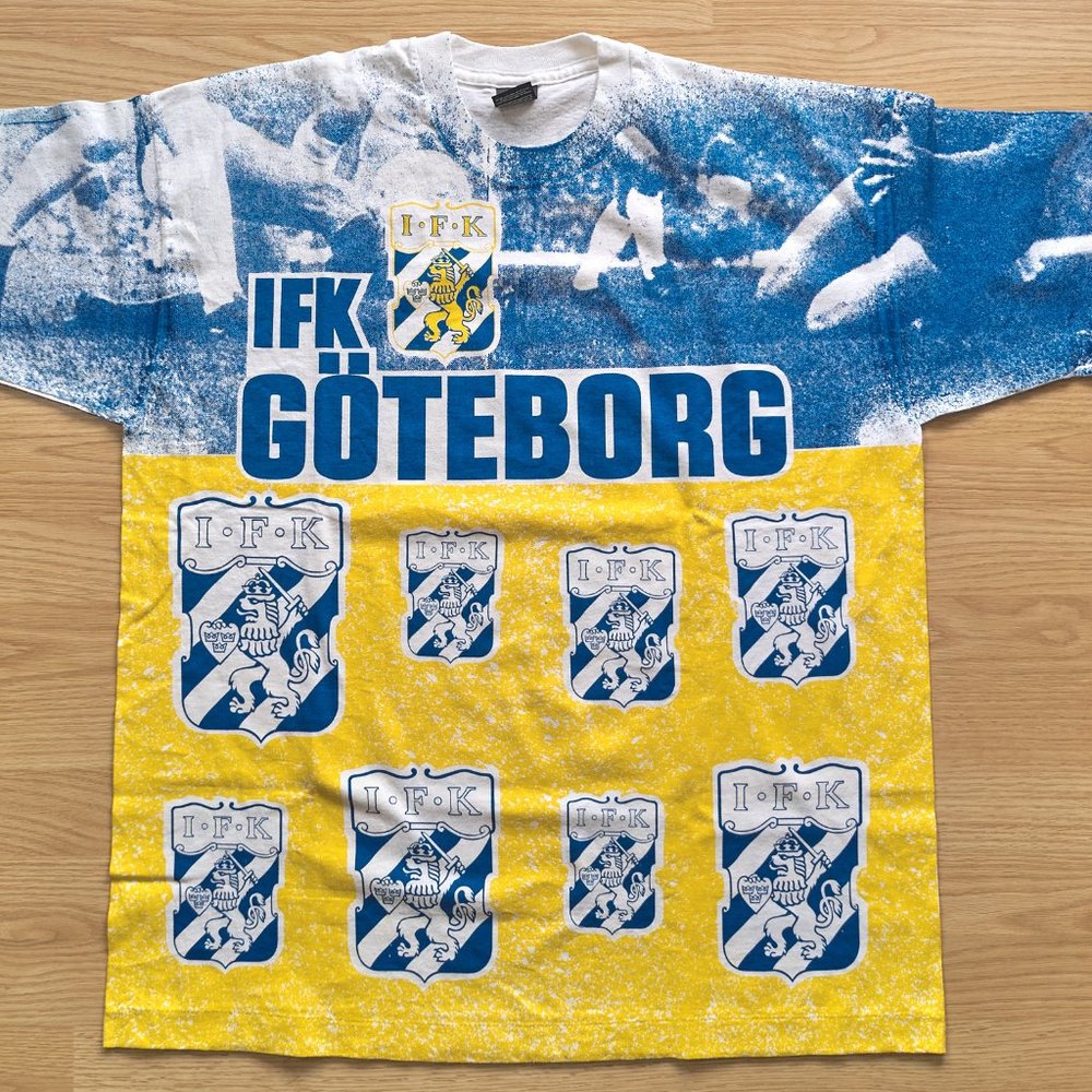 Vintage Deadstock IFK Goteborg Team T-shirt , Size XXL, Single stitch